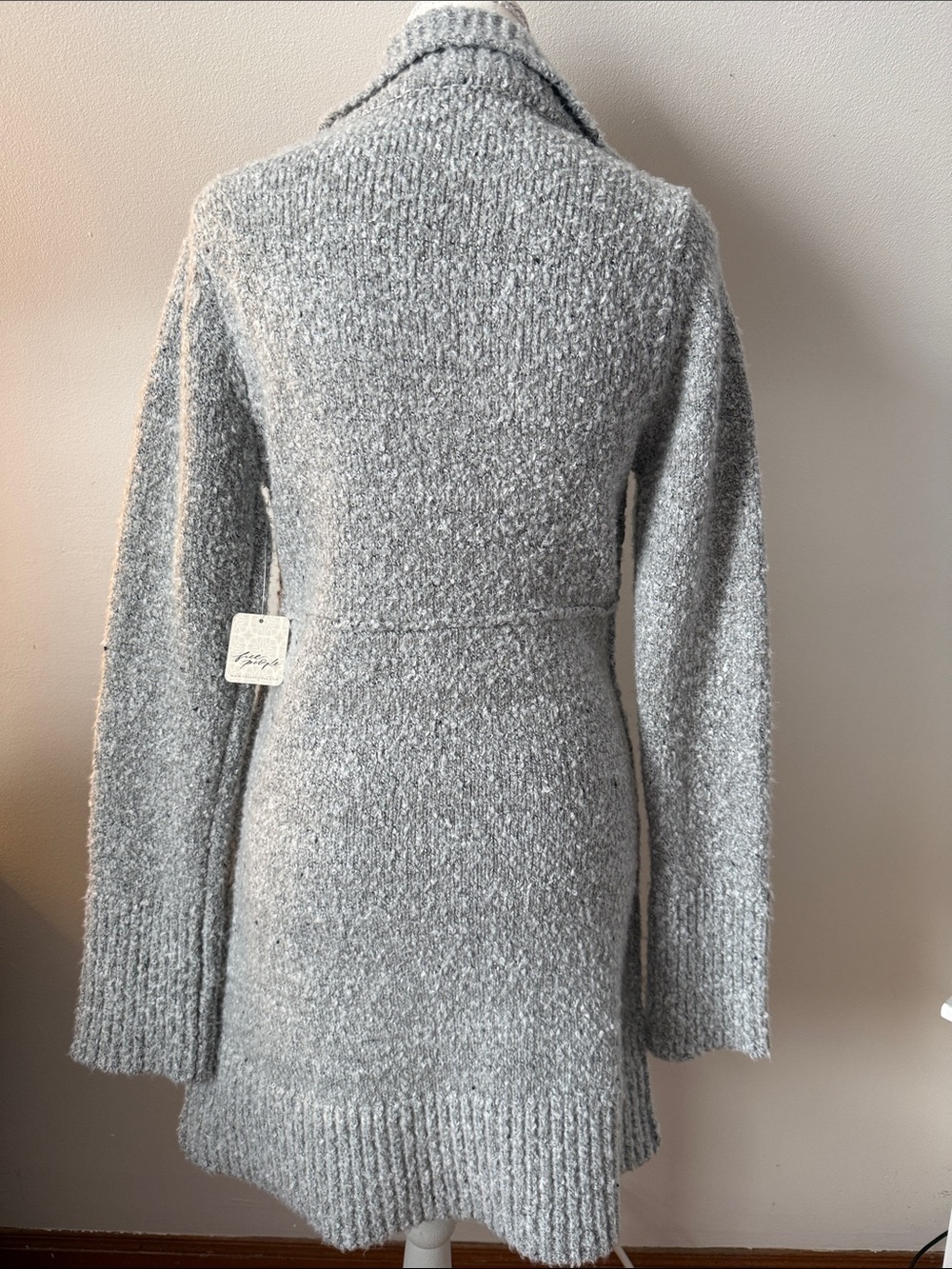 Free People Gray Knit Lace-Up Mini Dress - Picture 7 of 9